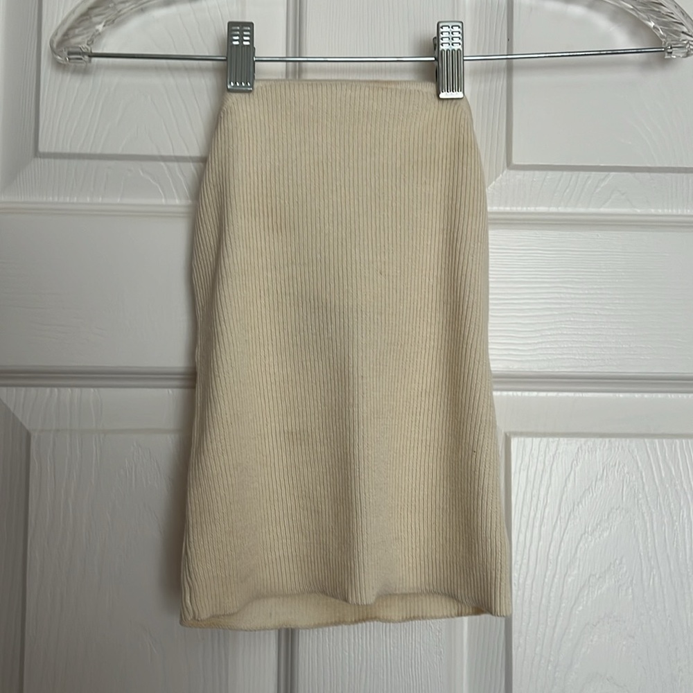 Pretty Lavish Reese Cream Knit Bandeau Top XS
